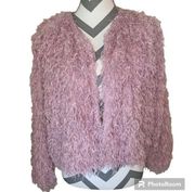 Lauren Conrad pink faux feather jacket size M