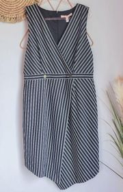 Anthropologie, Hutch New, Indira Asymmetrical Black White Striped Dress, XL