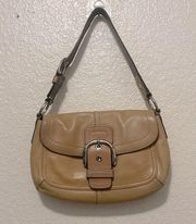 Coach Vintage 1980's Soho Glove Leather Saddle Buckle Shoulder Handbag F13105