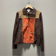 VINTAGE Studio Works Leather Brown Knit Sweater