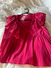 Pink ruffle boutique top 