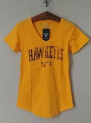 NEW Iowa Hawkeyes Official NCAA Womens V-Neck Tee Slouch Vintage-Style by Venley