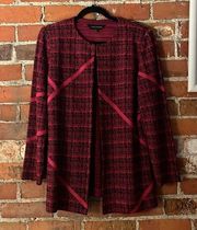Ming Wang Longline Pink Tweed Jacket size L