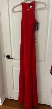 LaFeeme Red Formal cutout Dress, Prom