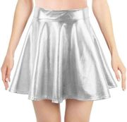 NEW Metallic Skirt Ballet Dance Disco Skater Holographic XL