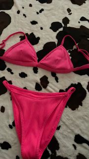 Ribbed Bikini SET Hot Pink