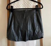 classic black faux leather mini skirt