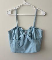 Pacsun blue bustier crop top tie