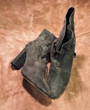 Gray Suede Ankle Boots