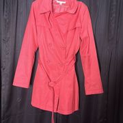 Via Spiga Women's Double-Breasted Pleated Trench Coat Size Large