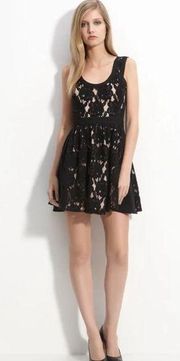 Jay Godfrey Black Lace Sleeveless Mini Dress Size 10