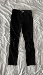 Black Clara High Rise Skinny Cropped Jeans