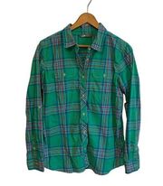 The North Face Women’s Long Sleeve Green Plaid Button Up Shirt Size Large