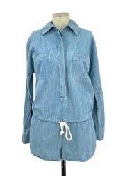 Haute Hippie Denim Chambray Long Sleeve Romper Size XS