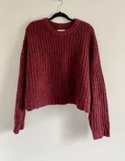 XL Maroon Crop Sweater