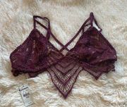 NWT Express one eleven maroon lace bralette