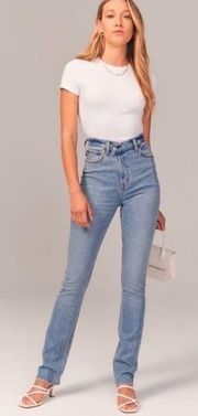 Abercrombie & Fitch The '90s Slim Straight Ultra High Rise Curve Love Jeans