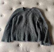 Olivaceous small fuzzy sweater
