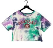 Harvard Crop Shirt Womens University Short Sleeve Tee Top Tie Dye Graphic 2XL