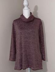 NY Collection Cowl Neck Face Covering Pullover Sweater