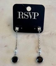 RSVP | Silver and Black Drop Earrings