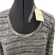 Him and thread women’s top cover-up, large gray black-and-white new with tags