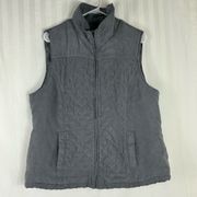 Studio Works Gray Quilted Zip Up Vest Women’s Size XL