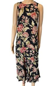 Saks Fifth Avenue Vintage Silk Whimsygoth Romantic Witchy Floral Mermaid Dress