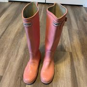 Bubblegum Pink Hunter Boots Original Nebula Tall Rain Boots in Rhythmic Pink