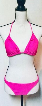 Hot Pink Classic String Bikini, Sz. S