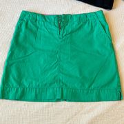 Lilly Pulitzer VINTAGE WHITE LABEL  KELLY GREEN 100% COTTON MINI SKIRT POCKETS 6