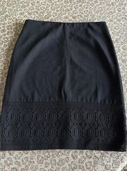 NWOT TALBOTS size 12 pencil skirt with lace hem