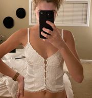 Adorable White Satin Camisole Blouse