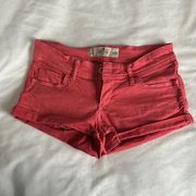 Hollister  peach short-short low rise. Size 3 w26.