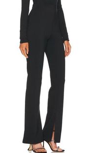 L'Academie Anouka Knit Slim Pant Black MEDIUM Split Hem Long Minimalist Designer