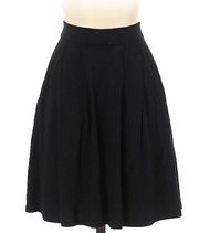 Eileen Fisher Womens Size PP Petite Black Skater Skirt Jersey Knit Rayon Stretch