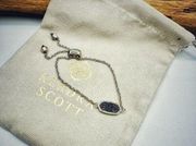 Kendra Scott  Elaina Druzy Silver Adjustable Chain Bracelet