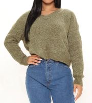 Cropped Green Sweater 