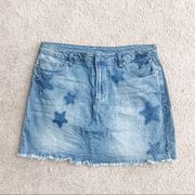 Tinseltown star print denim mini skirt