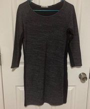 Marine Layer Marled Terry Navy Blue Textured Ribbed 3/4 Sleeve Dress