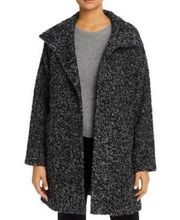 Eileen Fisher Silver Black Tweed Texture Long Jacket Duster Topper Size LP NWOT