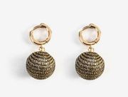 Rebecca Minkoff Gold Pom Pom Pierced Earrings