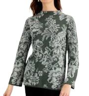 JM Collection Green And Silver Mock Neck Sweater size L retail for $69.50