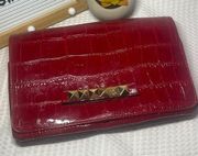 Cosmopolitan Red Snake Skin Crossbody Clutch Bag / Purse long Strap