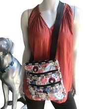 Lesportsac Art School Crossbody Triple Zip Bag Zipped Pockets White Pink