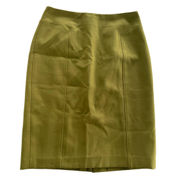 Halogen Skirt Womens 4 Green Slit Back Pencil Knee Length Zip Side Poly Blend