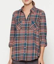 NWOT Joie Deep Marine Sumba Flannel Top Shirt