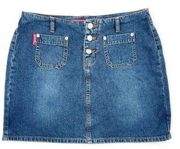 BONGO Y2K 90s Vintage Jean Micro Mini Skirt 3 Button 100% Cotton Junior SZ 5