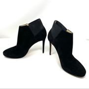 JIMMY CHOO black suede heels booties, made in Italy, size 39.5