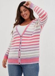 Torrid size 0 multi colored striped cardigan